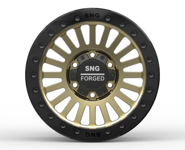 SNG Forged premium forged wheels displayed in a high-performance automotive setting.