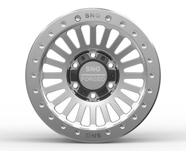 SNG Forged premium forged wheels displayed in a high-performance automotive setting.