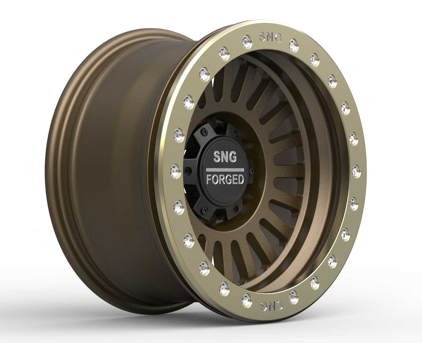 SNG Forged premium forged wheels displayed in a high-performance automotive setting.