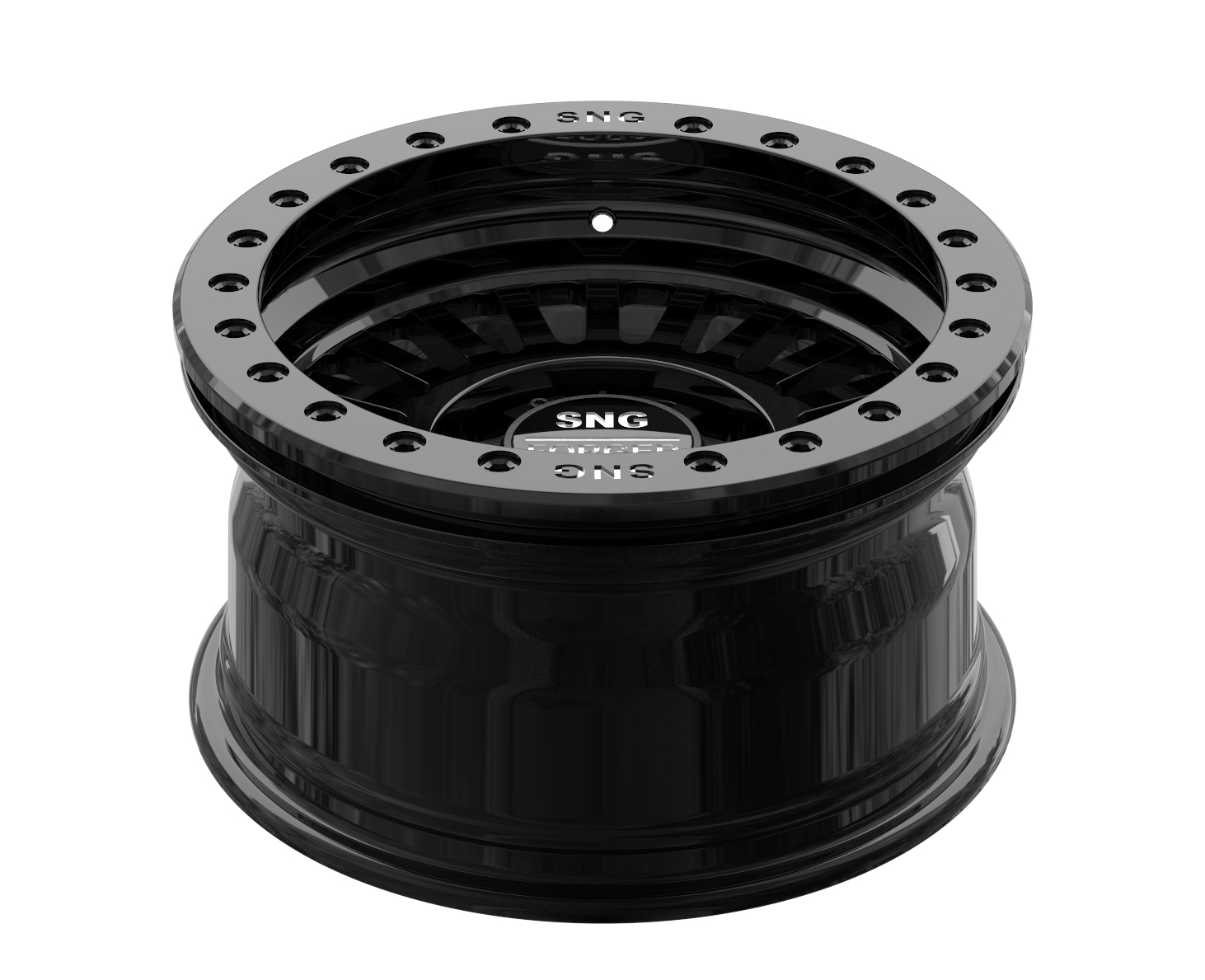 SNG Forged premium forged wheels displayed in a high-performance automotive setting.