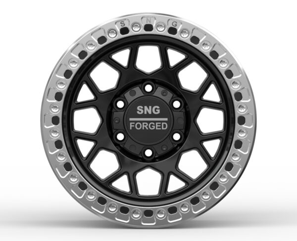 SNG Forged premium forged wheels displayed in a high-performance automotive setting.