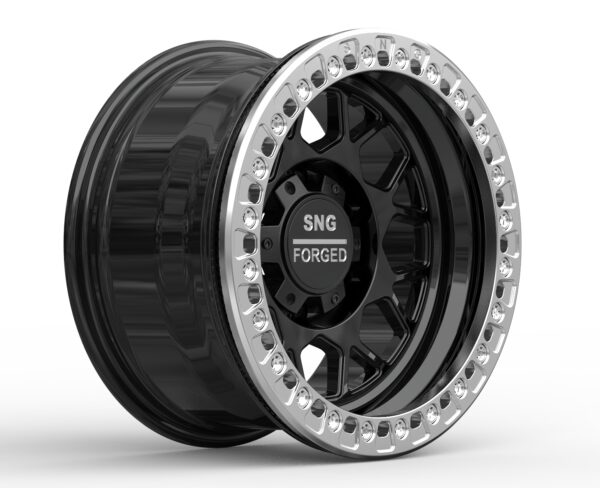 SNG Forged premium forged wheels displayed in a high-performance automotive setting.