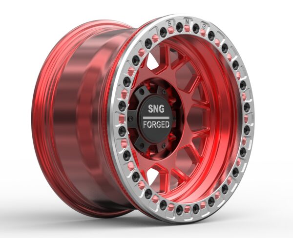 SNG Forged premium forged wheels displayed in a high-performance automotive setting.