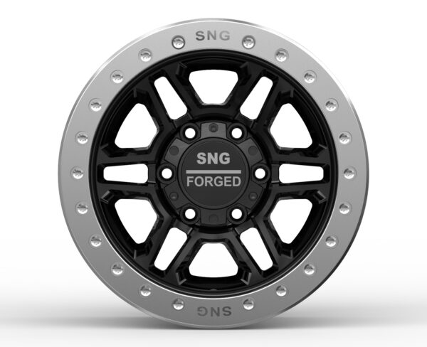 SNG Forged premium forged wheels displayed in a high-performance automotive setting.