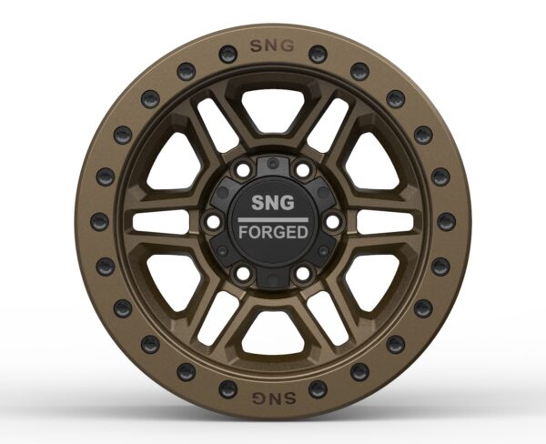 SNG Forged premium forged wheels displayed in a high-performance automotive setting.