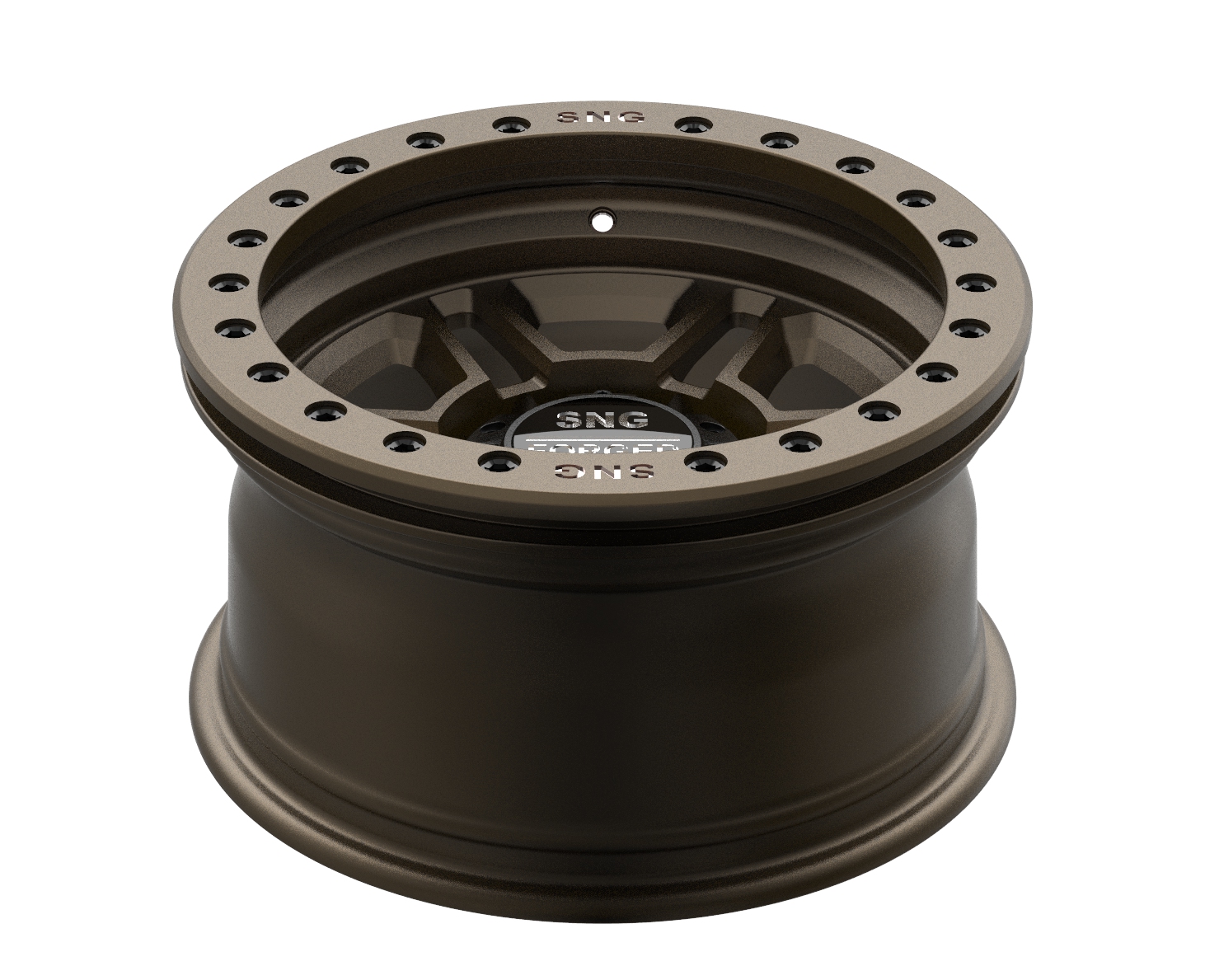 SNG Forged premium forged wheels displayed in a high-performance automotive setting.