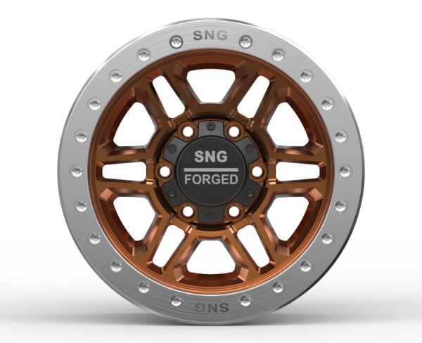 SNG Forged premium forged wheels displayed in a high-performance automotive setting.