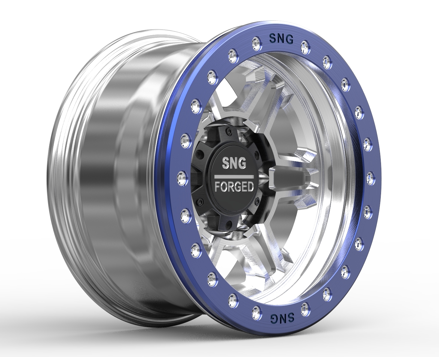 SNG Forged premium forged wheels displayed in a high-performance automotive setting.