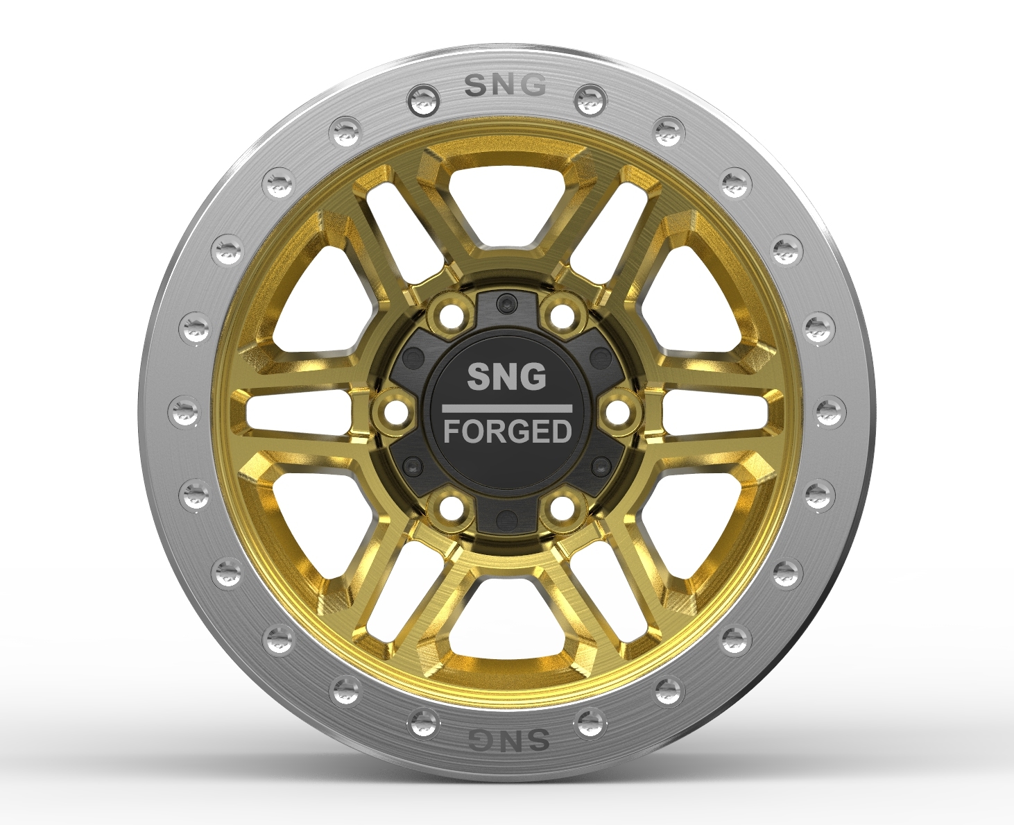 SNG Forged premium forged wheels displayed in a high-performance automotive setting.