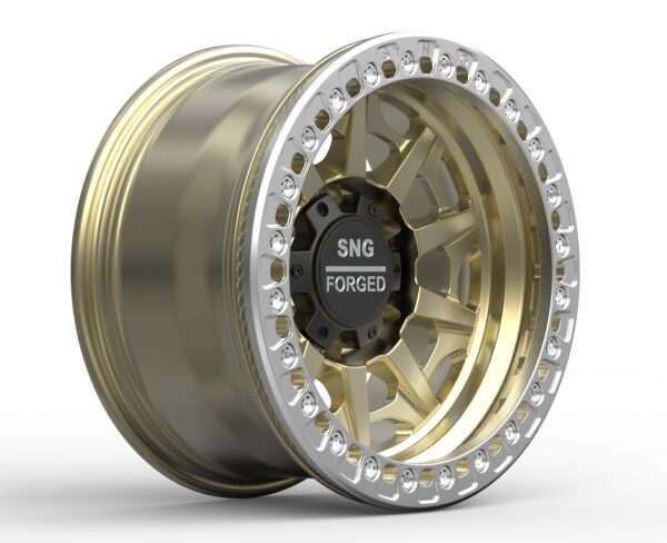 SNG Forged premium forged wheels displayed in a high-performance automotive setting.