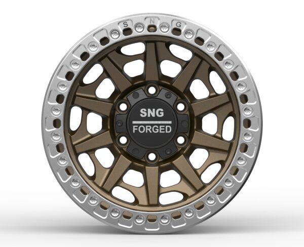 SNG Forged premium forged wheels displayed in a high-performance automotive setting.