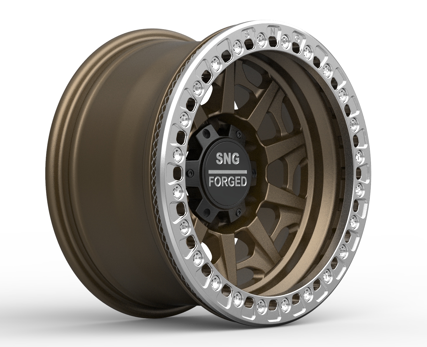 SNG Forged premium forged wheels displayed in a high-performance automotive setting.
