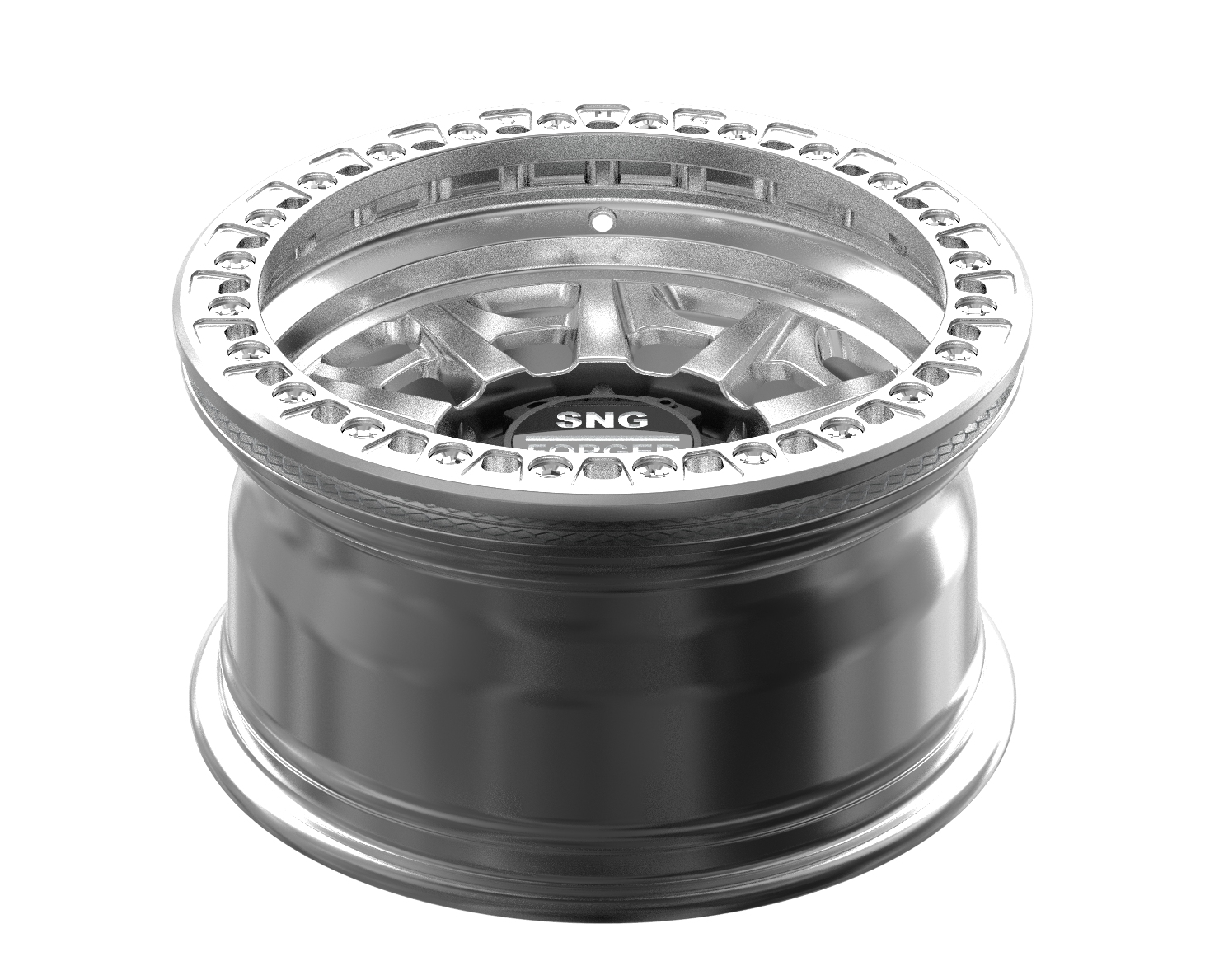 SNG Forged premium forged wheels displayed in a high-performance automotive setting.