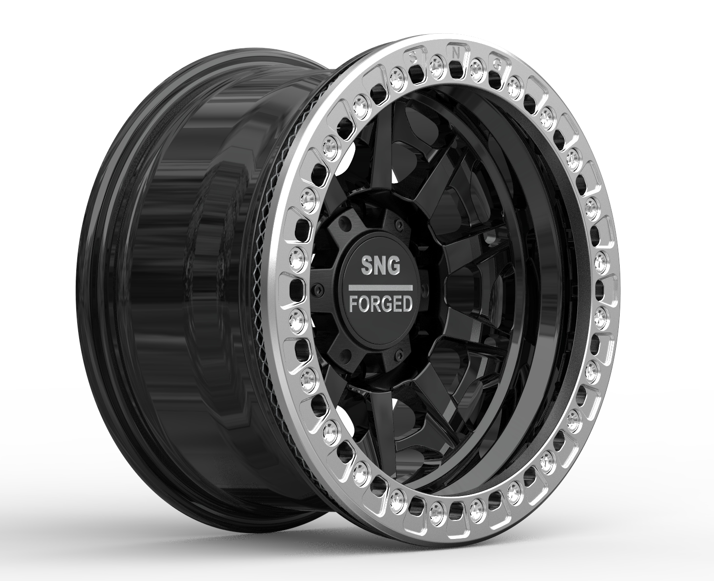SNG Forged premium forged wheels displayed in a high-performance automotive setting.