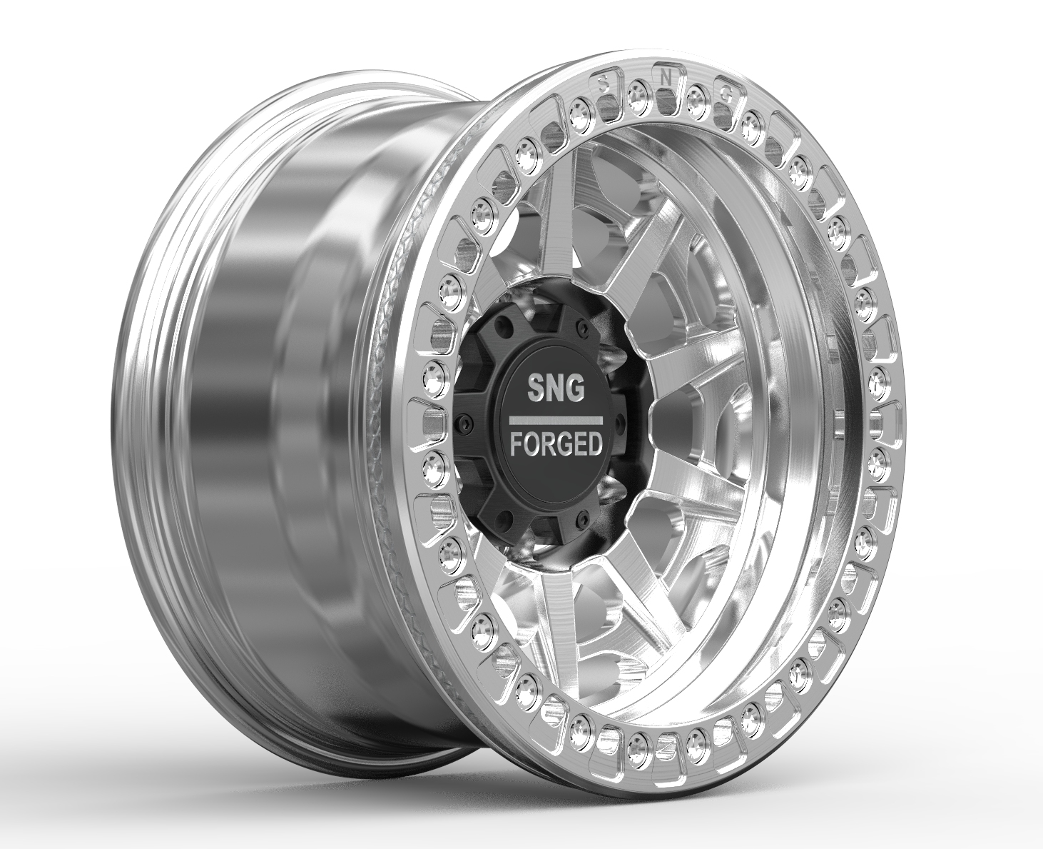 SNG Forged premium forged wheels displayed in a high-performance automotive setting.