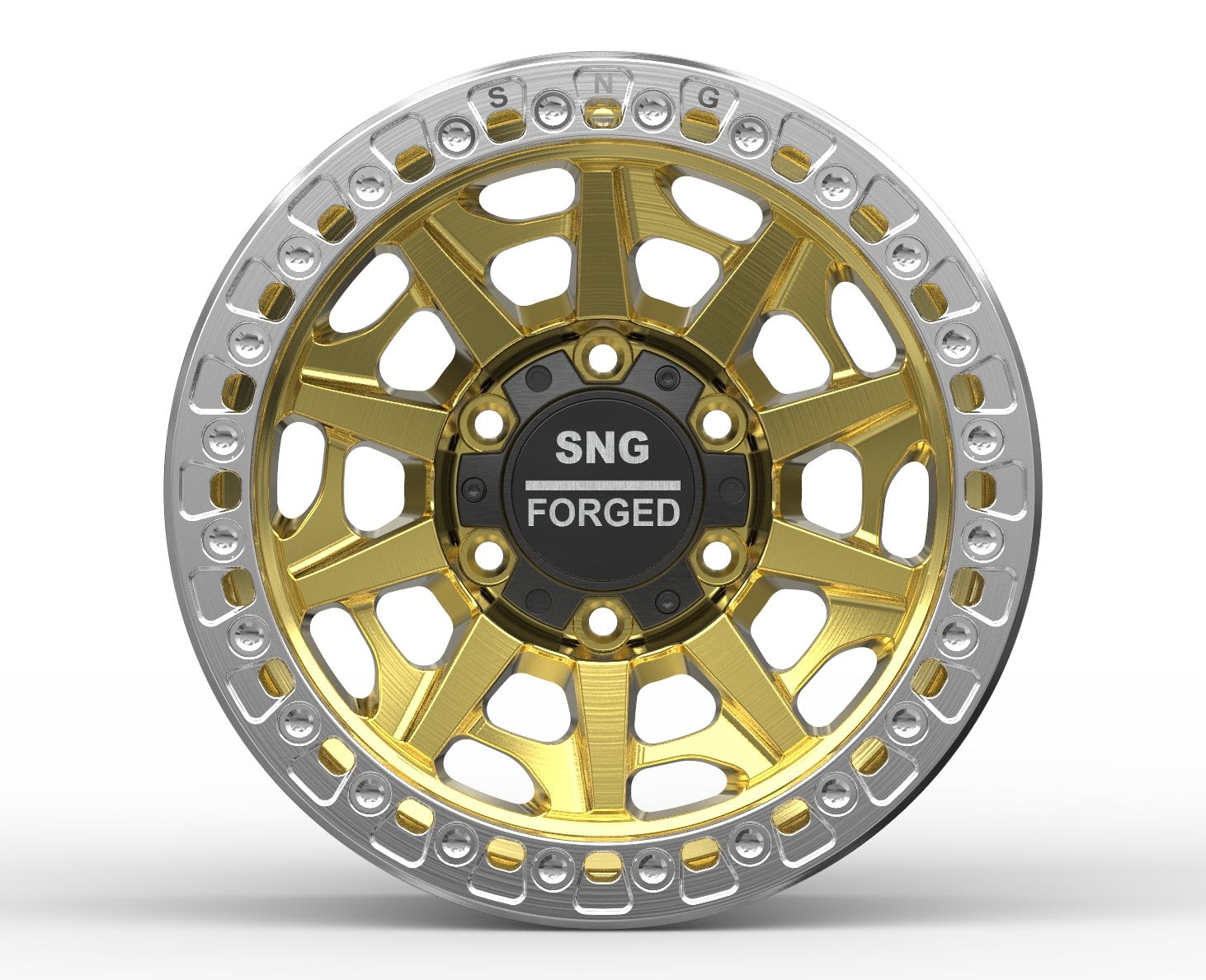 SNG Forged premium forged wheels displayed in a high-performance automotive setting.